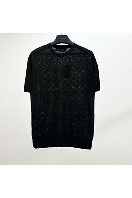 ルイヴィトン透かしニット半袖シャツ