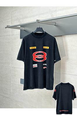 バレンシアガコピーマルチロゴロゴクルーネック半袖Tシャツ