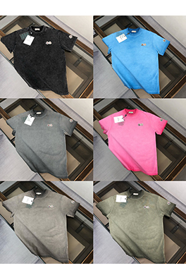 モンクレール 新しい重工炒め色水洗いクラシックダブルロゴ半袖Tシャツ