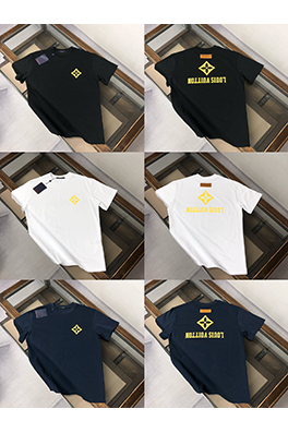 ルイヴィトン フロントロゴロゴプリントクルーネック半袖Tシャツ