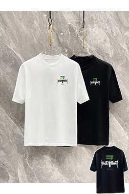 バレンシアガスタイリッシュなクルーネックTシャツ