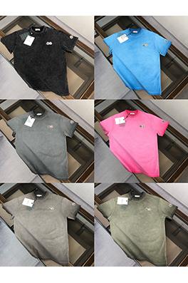 モンクレール 新しい重工炒め色水洗いクラシックダブルロゴ半袖Tシャツ