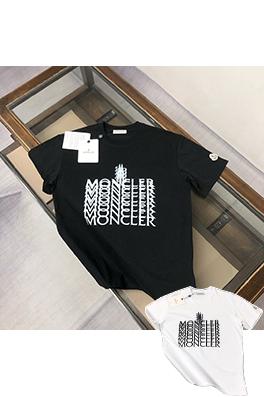 モンクレール 胸にブランドプリントゴースト文字ロゴ半袖Tシャツ