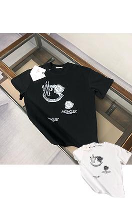 モンクレール 胸のブランドプリントロゴクラフト半袖Tシャツ