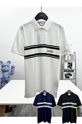 グッチ新しい襟の半袖ポロシャツ