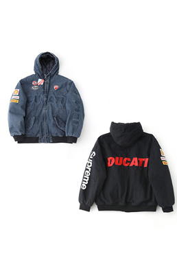 シュプリーム&times;DUCATIのデニム防寒性中綿ジャケット