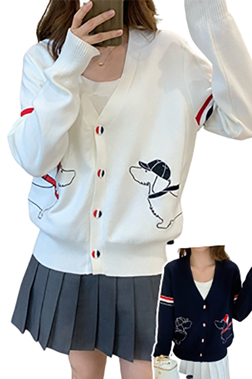 トム ブラウンスーパーコピー レディース ニットカーディガントリコロールライン