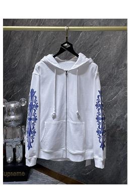 クロムハーツスーパーコピー ホースシュー 刺繍ロゴ フードパーカー