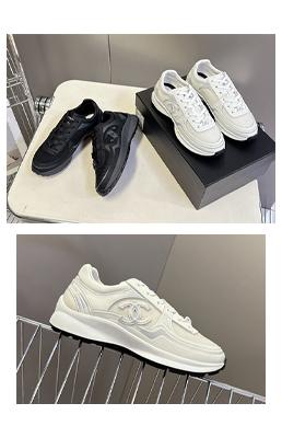 シャネル レディース スニーカー ホワイト カーフスキン アンボクシング