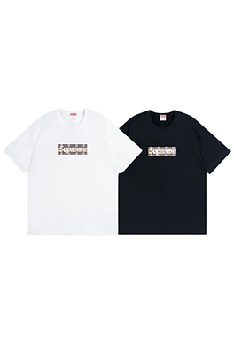 シュプリーム&times;バーバリースーパーコピーメンズ レディース 半袖Tシャツ