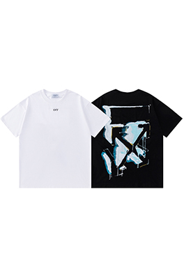 オフホワイトスーパーコピー半袖Tシャツ メンズ ロゴ入り ストリートファッション