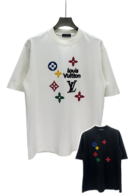 ルイヴィトン究極のロゴ プリントスタイル 半袖Tシャツ