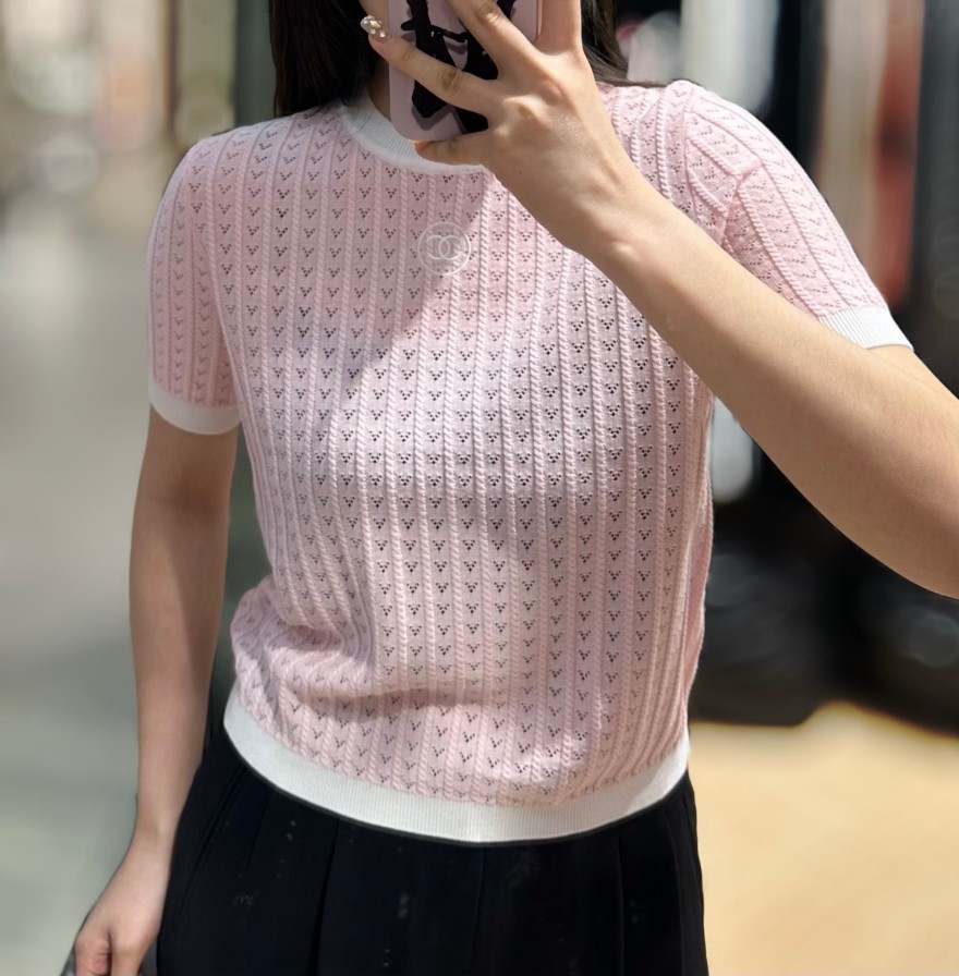 シャネルコピー レディース　ニット 半袖Tシャツ