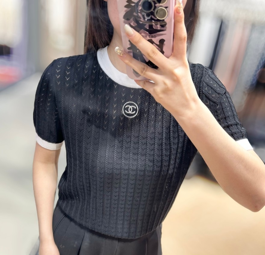 シャネルコピー レディース　ニット 半袖Tシャツ