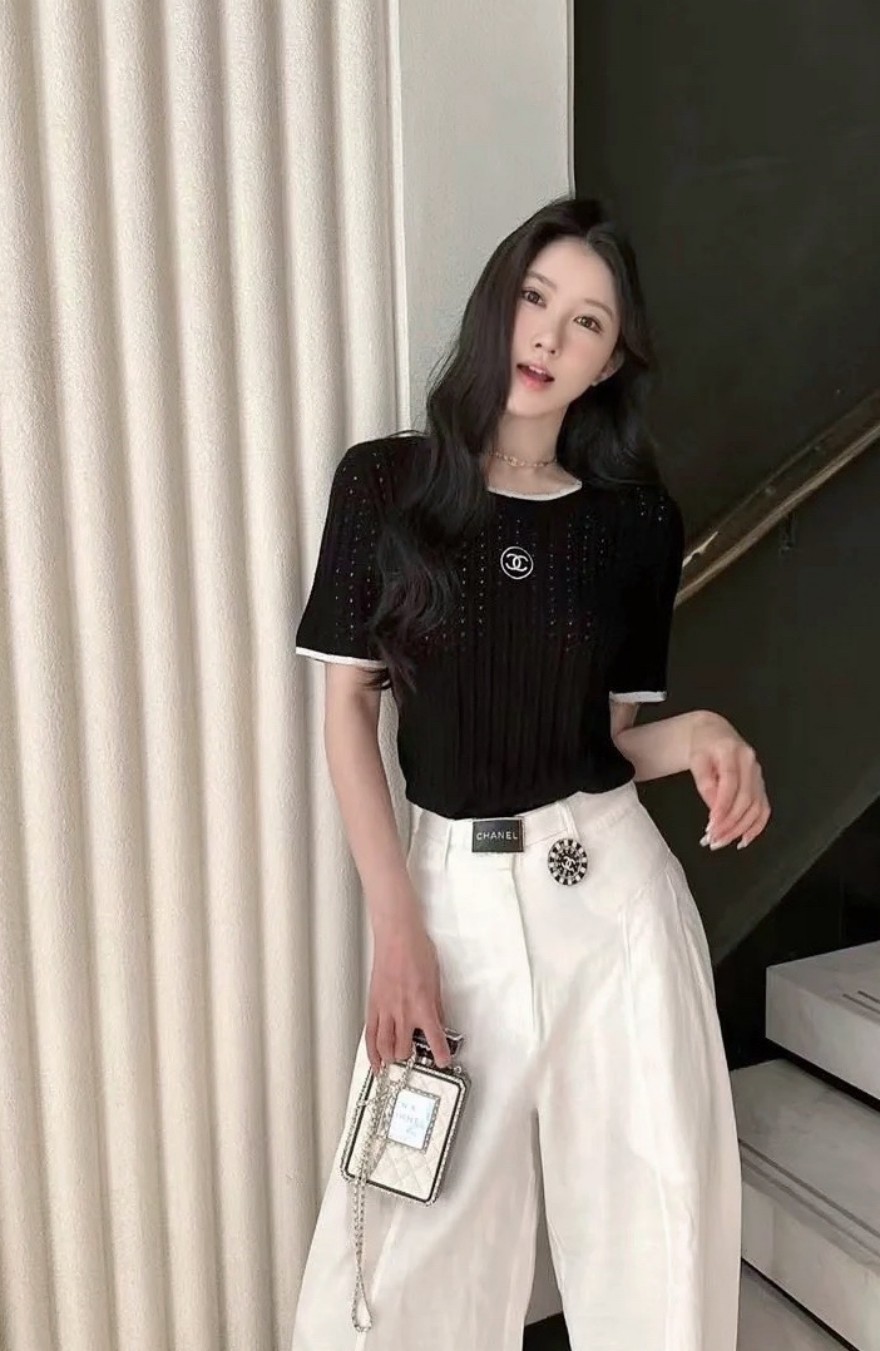 シャネルコピー レディース　ニット 半袖Tシャツ