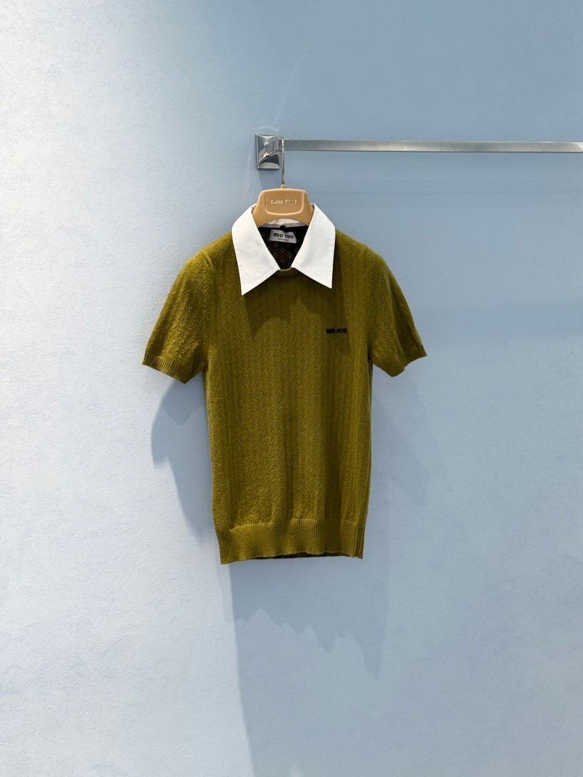 ミュウミュウレディース　ニット 半袖Tシャツ