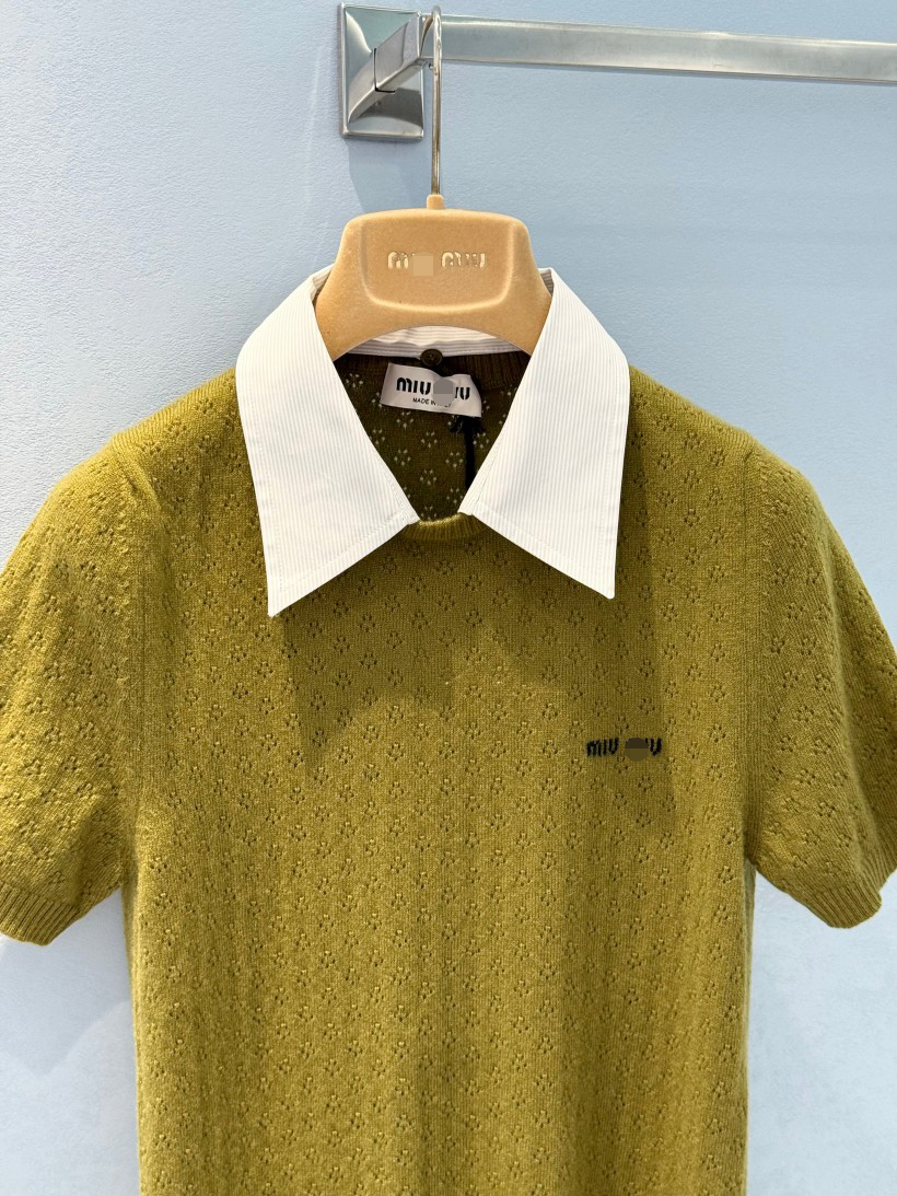 ミュウミュウレディース　ニット 半袖Tシャツ