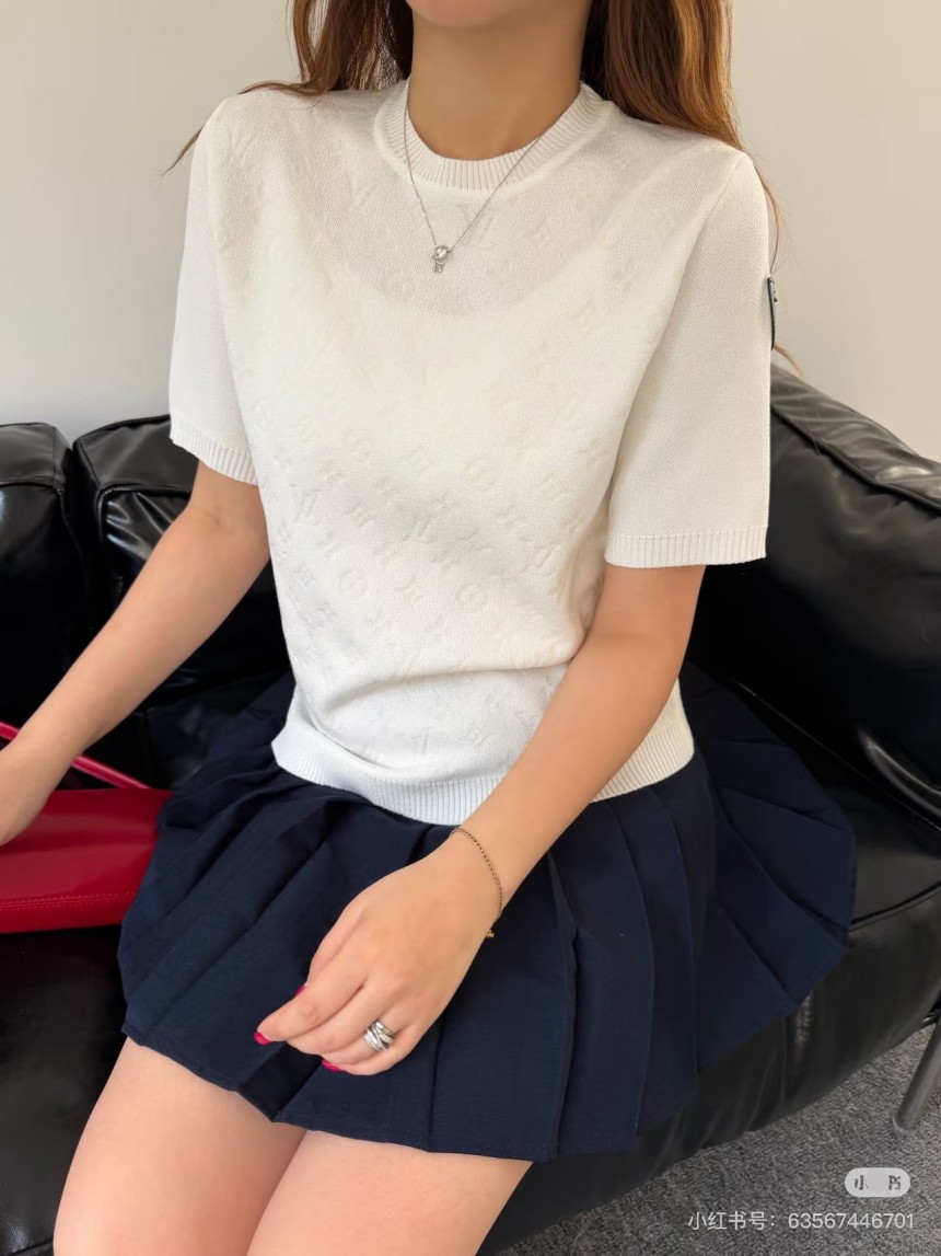 ルイヴィトン 　ニット 半袖Tシャツ