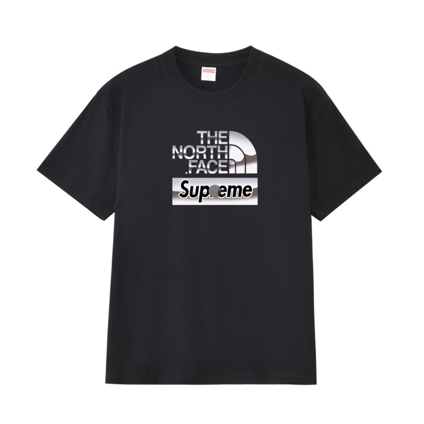 シュプリーム×ノースフェイスメンズ レディース 半袖Tシャツ