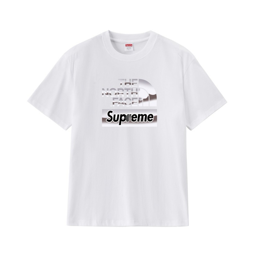 シュプリーム×ノースフェイスメンズ レディース 半袖Tシャツ