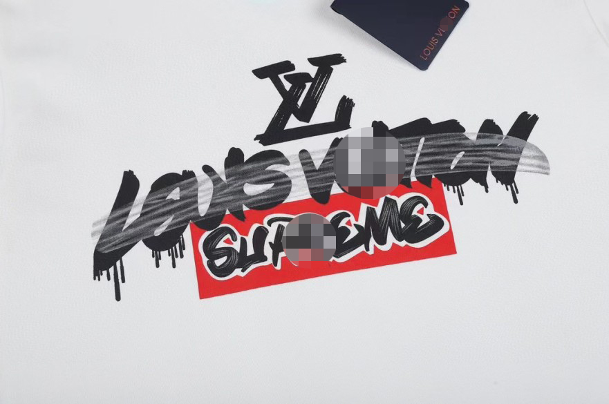 シュプリームタイプ×ヴィトンメンズ レディース 半袖Tシャツ