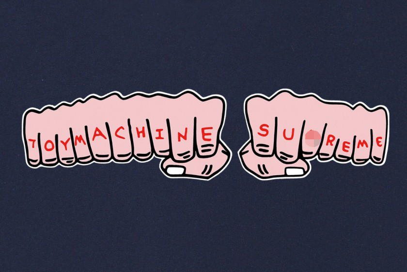 シュプリーム×TOY MACHINEメンズ レディース 半袖Tシャツ