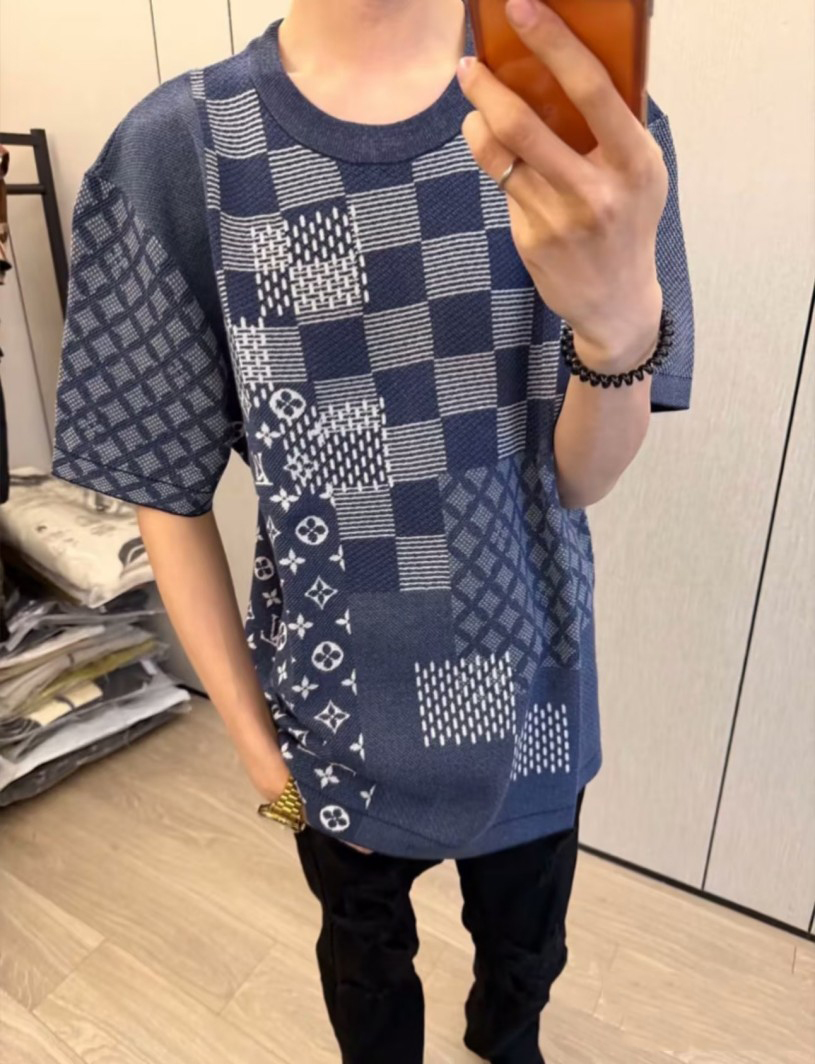 ヴィトンメンズ レディース　ニット 半袖Tシャツ