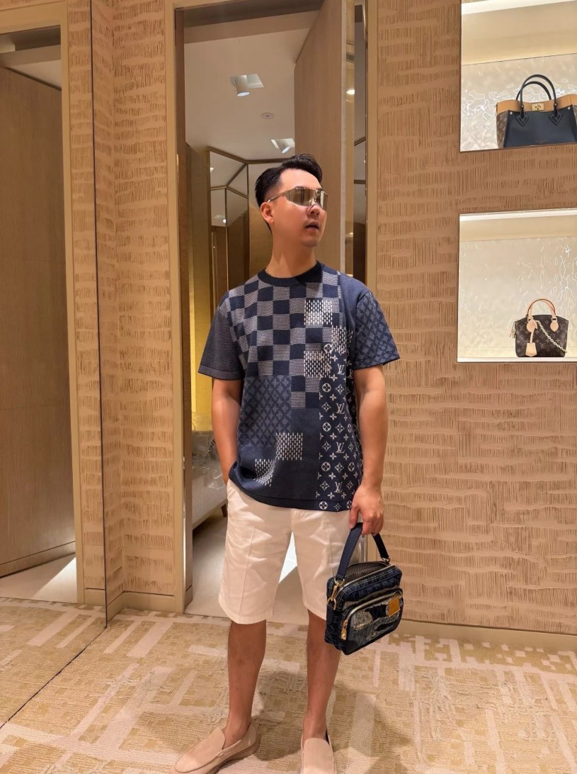 ヴィトンメンズ レディース　ニット 半袖Tシャツ