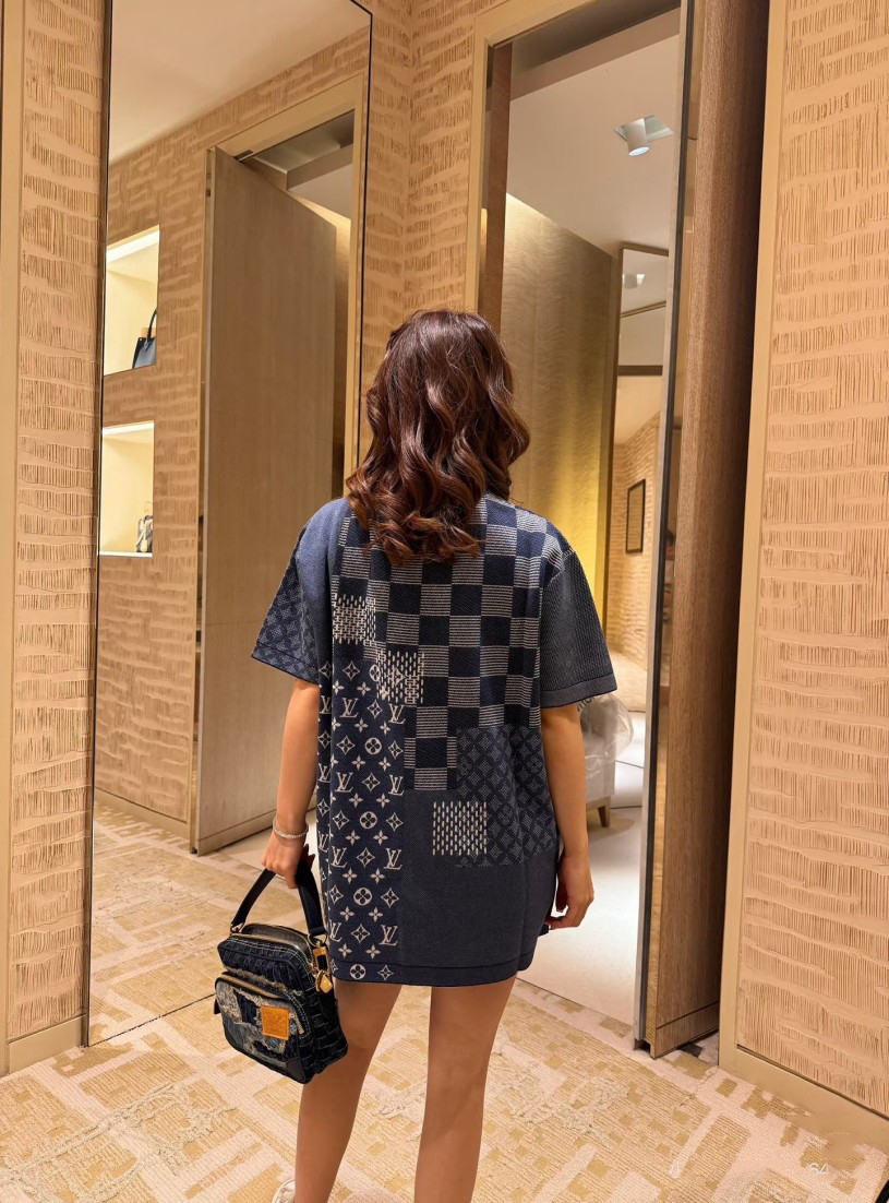 ヴィトンメンズ レディース　ニット 半袖Tシャツ