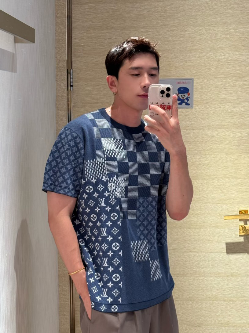 ヴィトンメンズ レディース　ニット 半袖Tシャツ