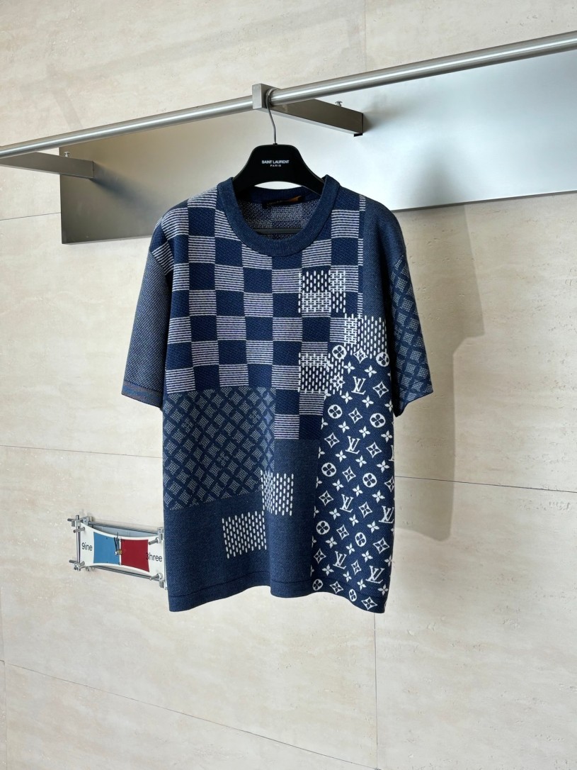 ヴィトンメンズ レディース　ニット 半袖Tシャツ