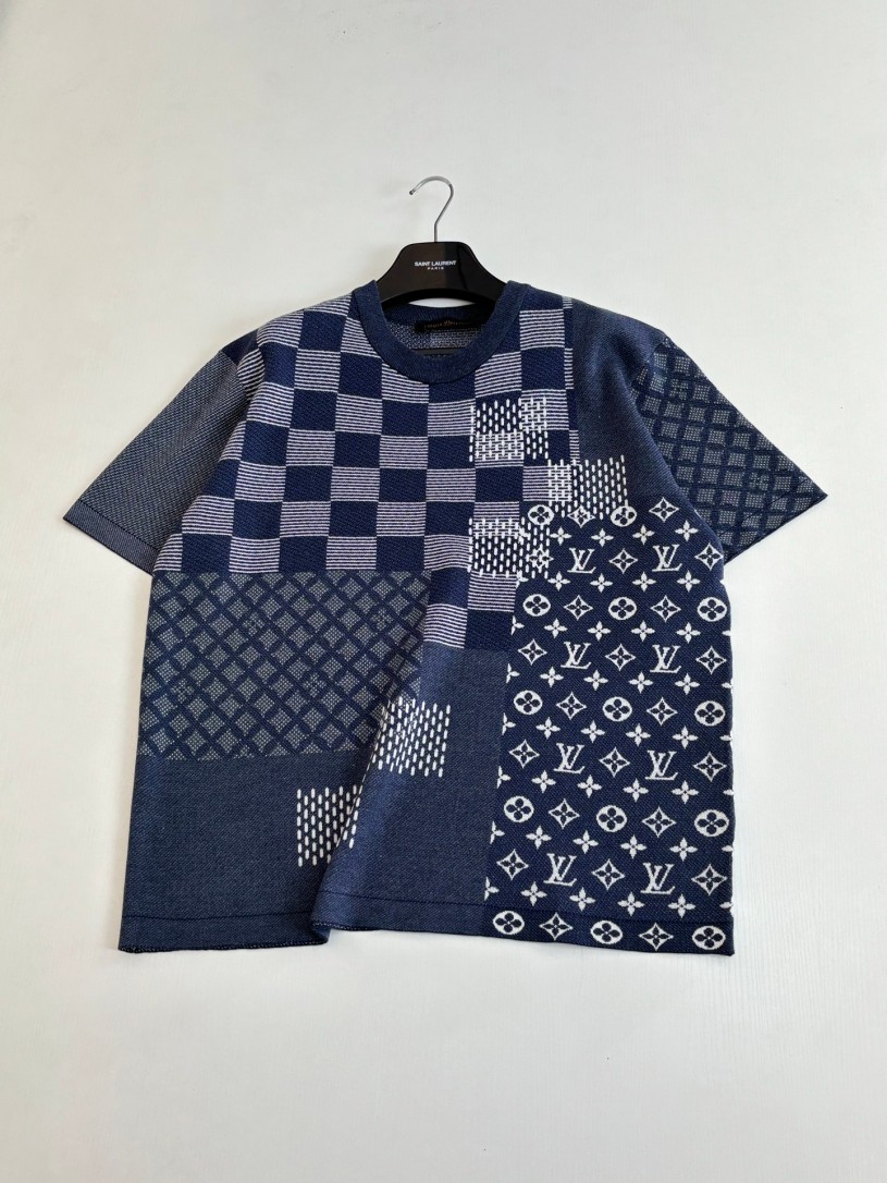 ヴィトンメンズ レディース　ニット 半袖Tシャツ