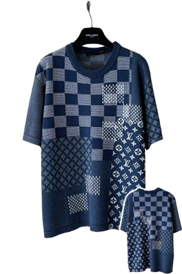 ヴィトンメンズ レディース　ニット 半袖Tシャツ