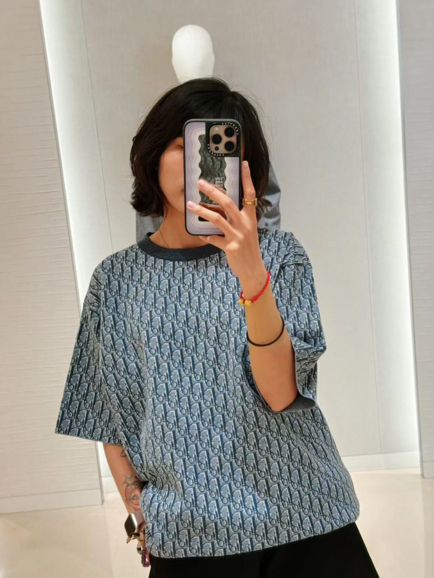 ディオールメンズ レディース　ニット 半袖Tシャツ