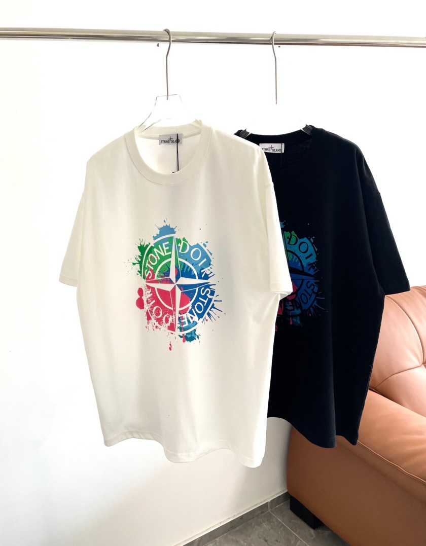 ストーンアイランド コピーメンズ レディース プリント 半袖Tシャツ