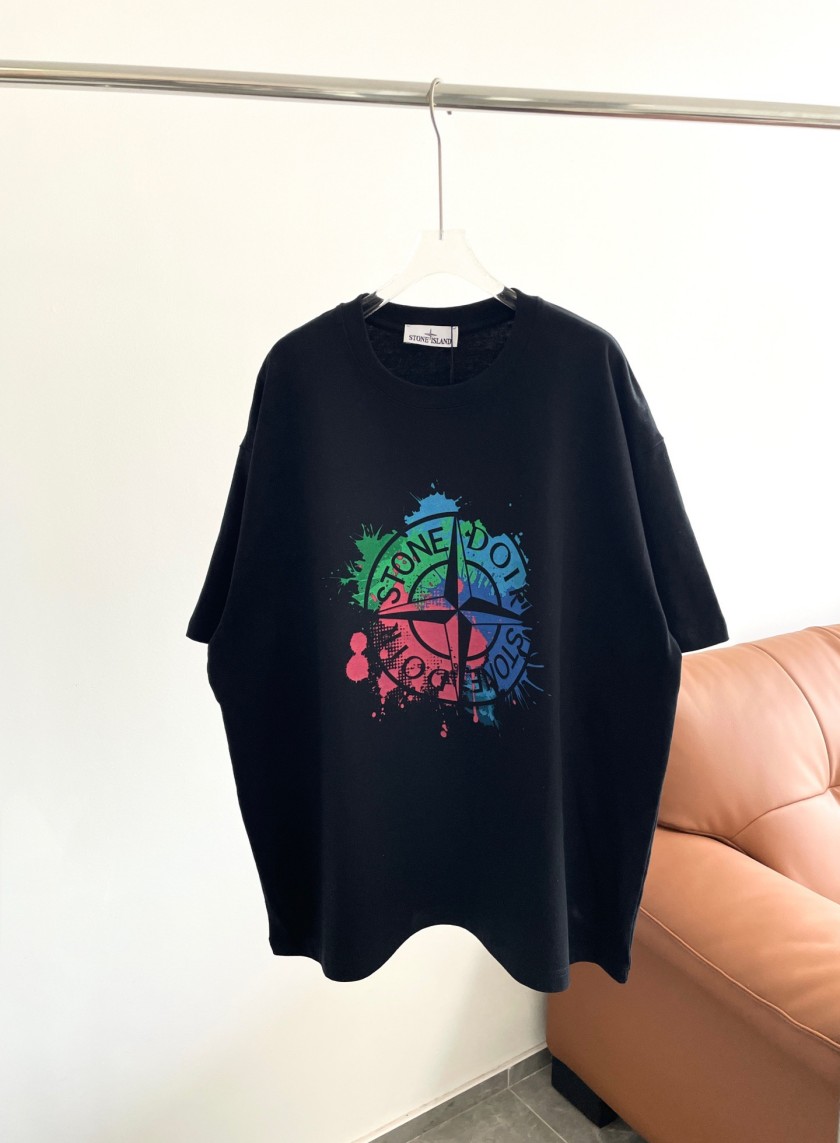 ストーンアイランド コピーメンズ レディース プリント 半袖Tシャツ