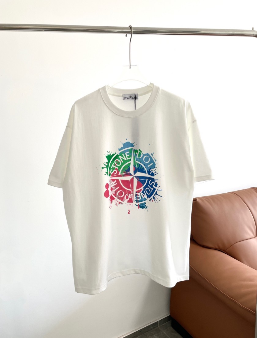 ストーンアイランド コピーメンズ レディース プリント 半袖Tシャツ