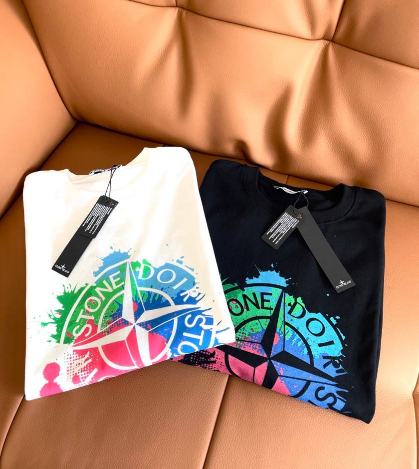 ストーンアイランド コピーメンズ レディース プリント 半袖Tシャツ