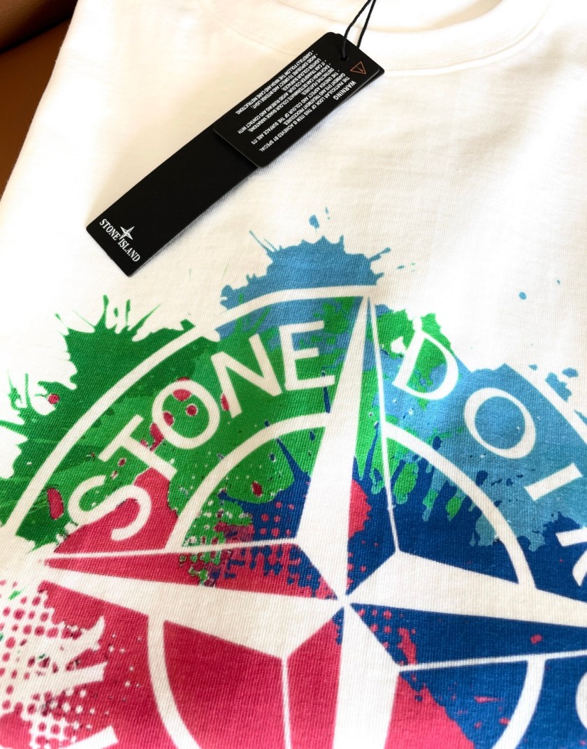 ストーンアイランド コピーメンズ レディース プリント 半袖Tシャツ