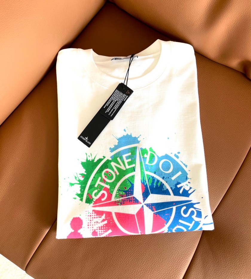 ストーンアイランド コピーメンズ レディース プリント 半袖Tシャツ
