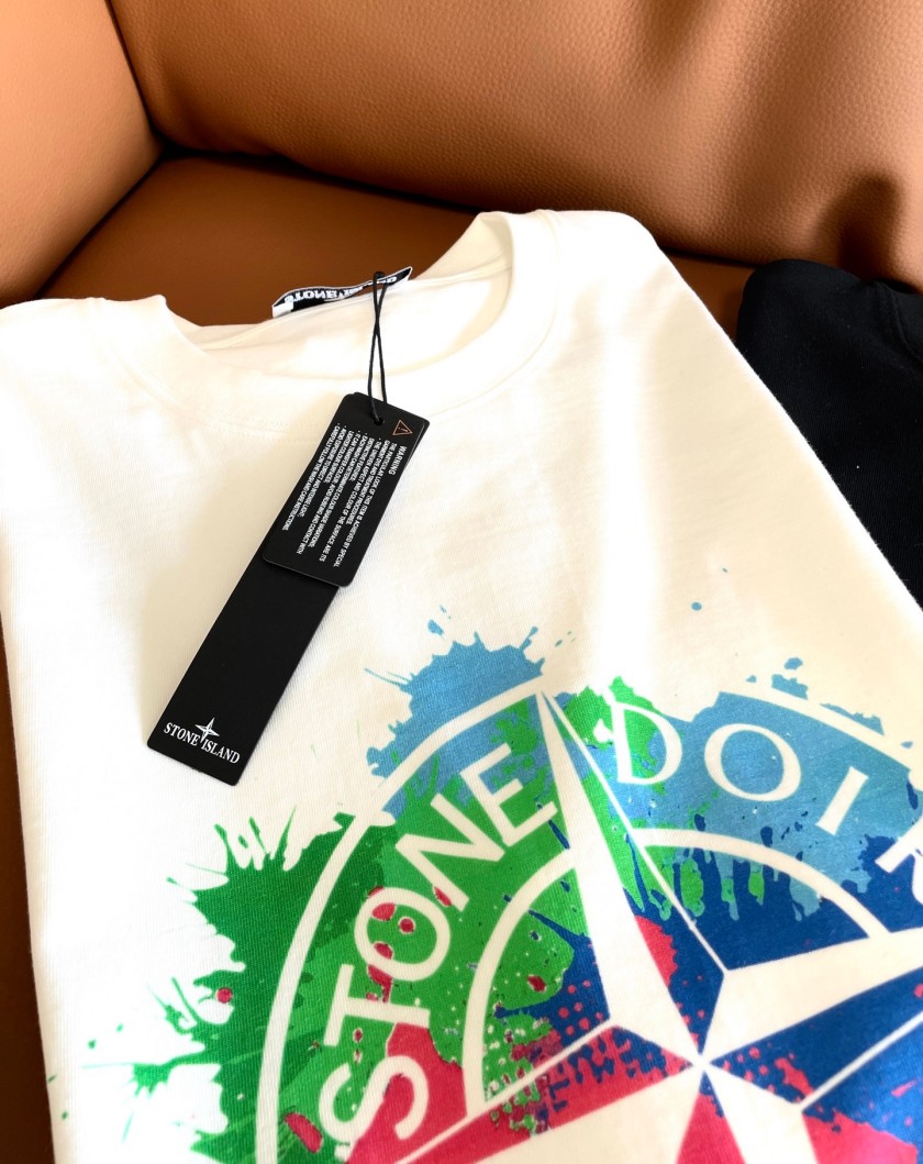 ストーンアイランド コピーメンズ レディース プリント 半袖Tシャツ