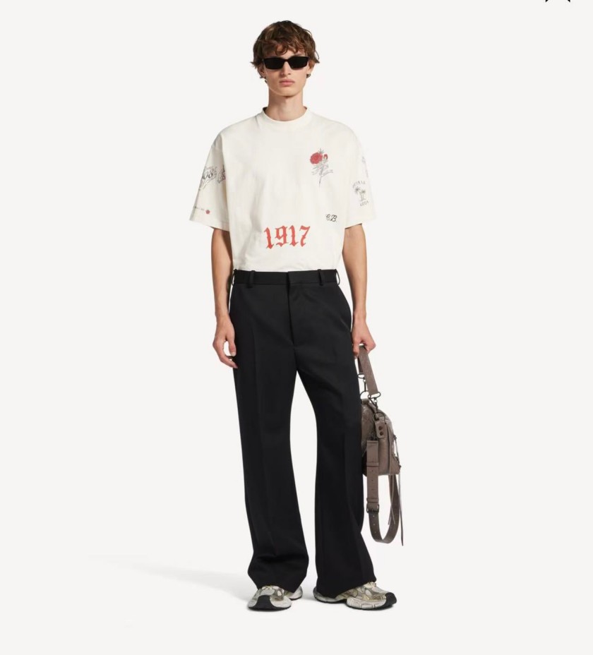 バレンシアガ ロゴデザイン 半袖Tシャツ トレンド