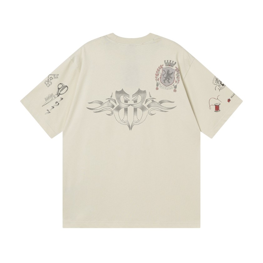 バレンシアガ ロゴデザイン 半袖Tシャツ トレンド