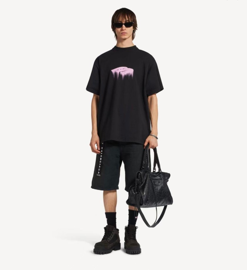 バレンシアガコピー ロゴプリント Tシャツ オーバーサイズ 人気
