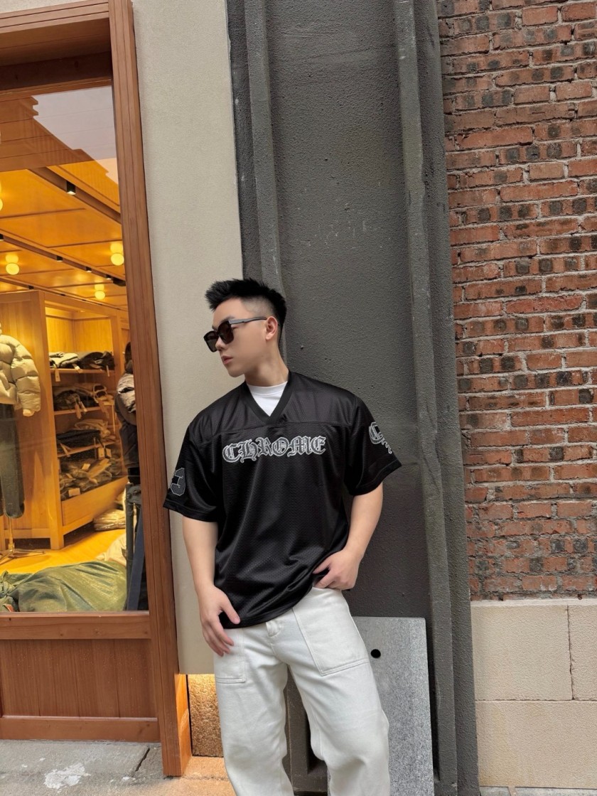クロムハーツスーパーコピー ロゴプリント 半袖Tシャツ メンズ カジュアル