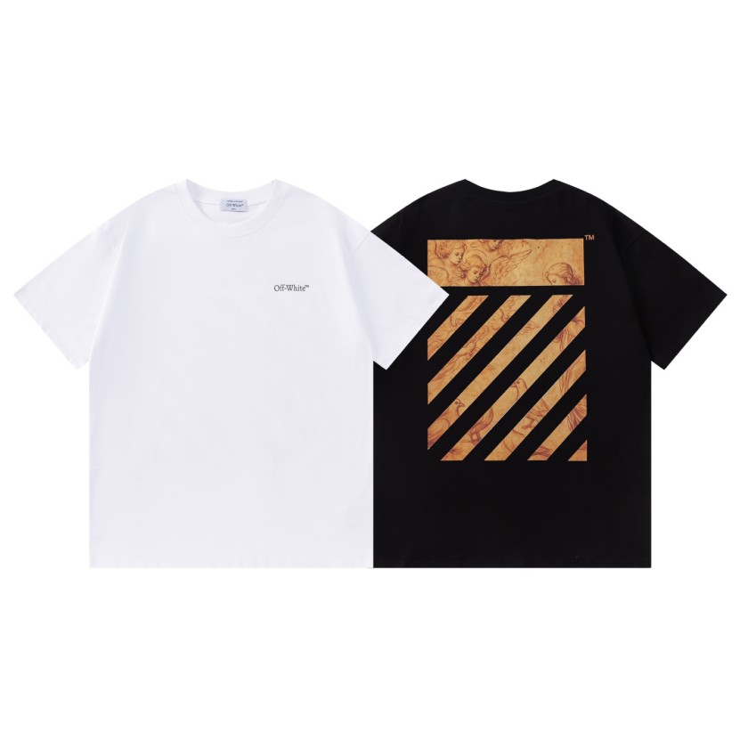 オフホワイトスーパーコピーメンズ レディース 半袖Tシャツ  ロゴプリント