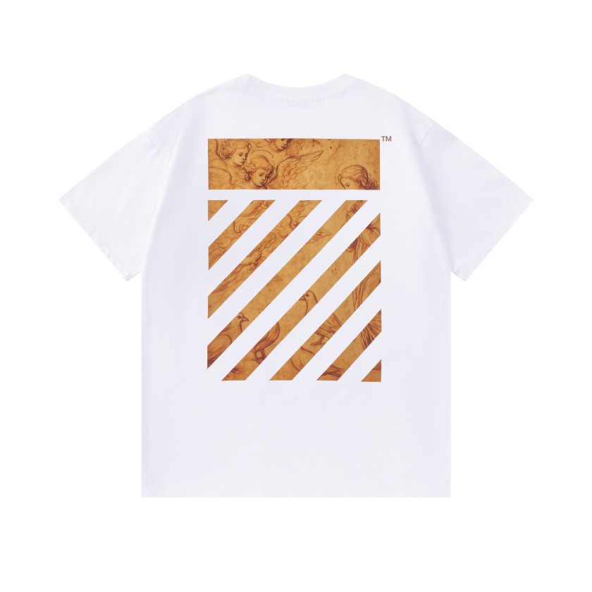 オフホワイトスーパーコピーメンズ レディース 半袖Tシャツ  ロゴプリント