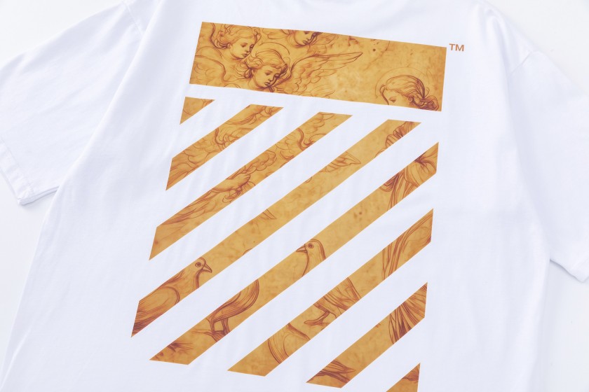 オフホワイトスーパーコピーメンズ レディース 半袖Tシャツ  ロゴプリント