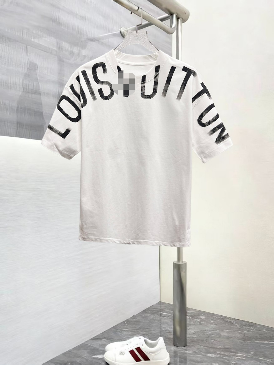 ルイヴィトン夏の定番 ロゴプリント半袖Tシャツ
