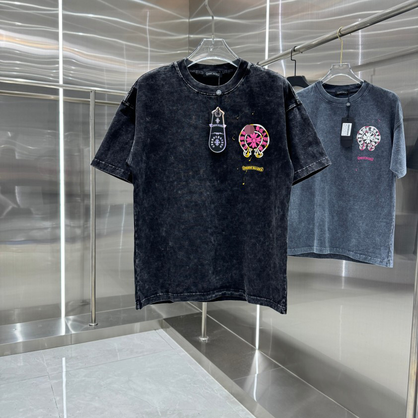 クロムハーツ洗練されたロゴ ポイントT  半袖Tシャツ